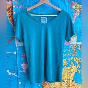 Jungmaven Teal V-Neck Short Sleeve Tee